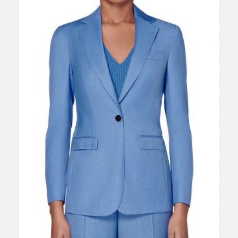 SUISTUDIO Suit Supply Classic Blazer Tailored for Women (Light Blue, 2S)